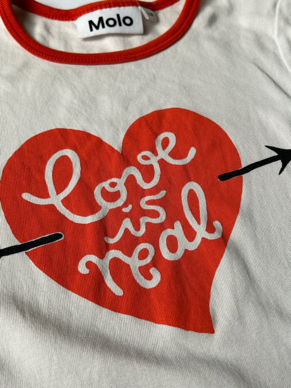 Molo Girls' Cream Graphic Ringer Tee - Picture 8 of 9